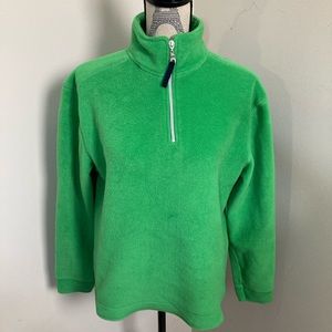 Cotton Couture Women’s Green 1/4 Zip up MockNeck Long Sleeves Sweater Pullover